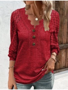 Women's patchwork lace T-shirt