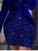 Women's patchwork sequin slim fitting dress