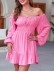 Women's pink bubble sleeved dress