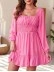 Women's pink bubble sleeved dress