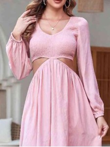 Women's pink open waist dress