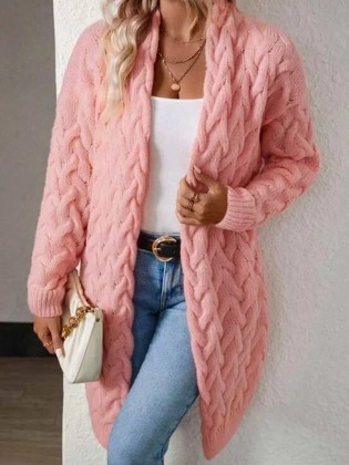 Women's pink sweater cardigan