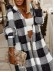 Women's plaid plush long jacket