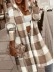 Women's plaid plush long jacket
