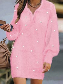 Women's Plush Beaded Dress