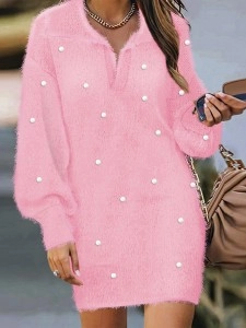 Women's Plush Beaded Dress