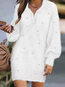 Women's Plush Beaded Dress