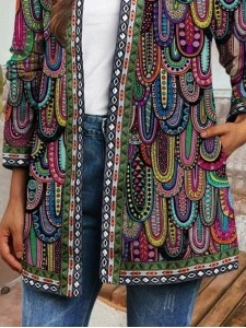 Women's printed casual coat