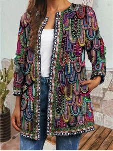 Women's printed casual coat