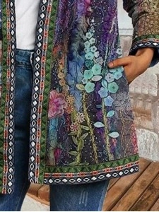 Women's printed casual coat