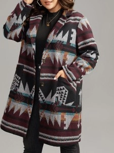 Women's printed jacket with geometric pattern