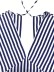 Women's sexy V-neck waistline striped dress