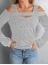 Women's shoulder digging knitted top