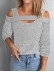 Women's shoulder digging knitted top