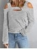 Women's shoulder digging knitted top