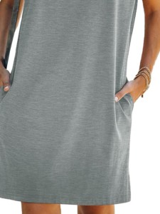Women's simple sleeveless shoulder pad dress