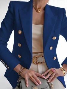 Women's Slim Solid Color Fashion Casual Suit Jacket