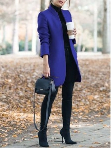 Women's standing collar long coat