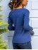 Women's T-Shirts Solid V-Neck Button Long Sleeve Casual T-Shirt