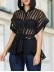 Women's transparent striped top