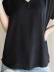 Women's V-neck everything simple black shirt