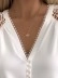 Women's V-neck lace patchwork shirt