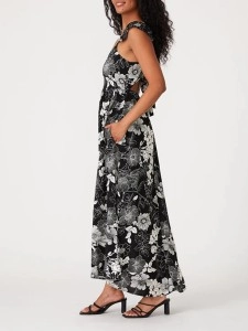 Women's V-neck printed casual dress