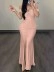 Women's v-neck Waist Split Pleated Dresses
