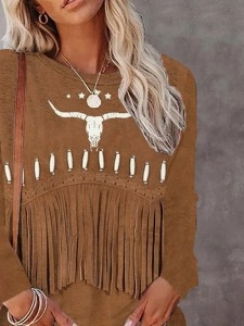 Women's Vintage Ethnic Print T-Shirt