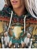 Women's Vintage Western Cow Head Print Hoodie