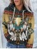 Women's Vintage Western Cow Head Print Hoodie