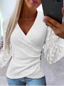Women's Waffle Panel Mesh Top