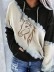Women's Western Color Block Horse Print Hoodie