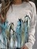 Women's Western Vintage Oil Painting Horse Print Sweatshirt