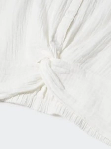 Women's white cotton wrinkled shirt