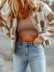 Women's wool sweatshirt plaid sweatshirt