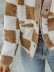 Women's wool sweatshirt plaid sweatshirt