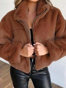 Zip Cardigan Plush Warm Jacket