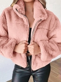 Zip Cardigan Plush Warm Jacket