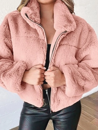 Zip Cardigan Plush Warm Jacket