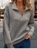 Zipper Solid Embossed Sweater